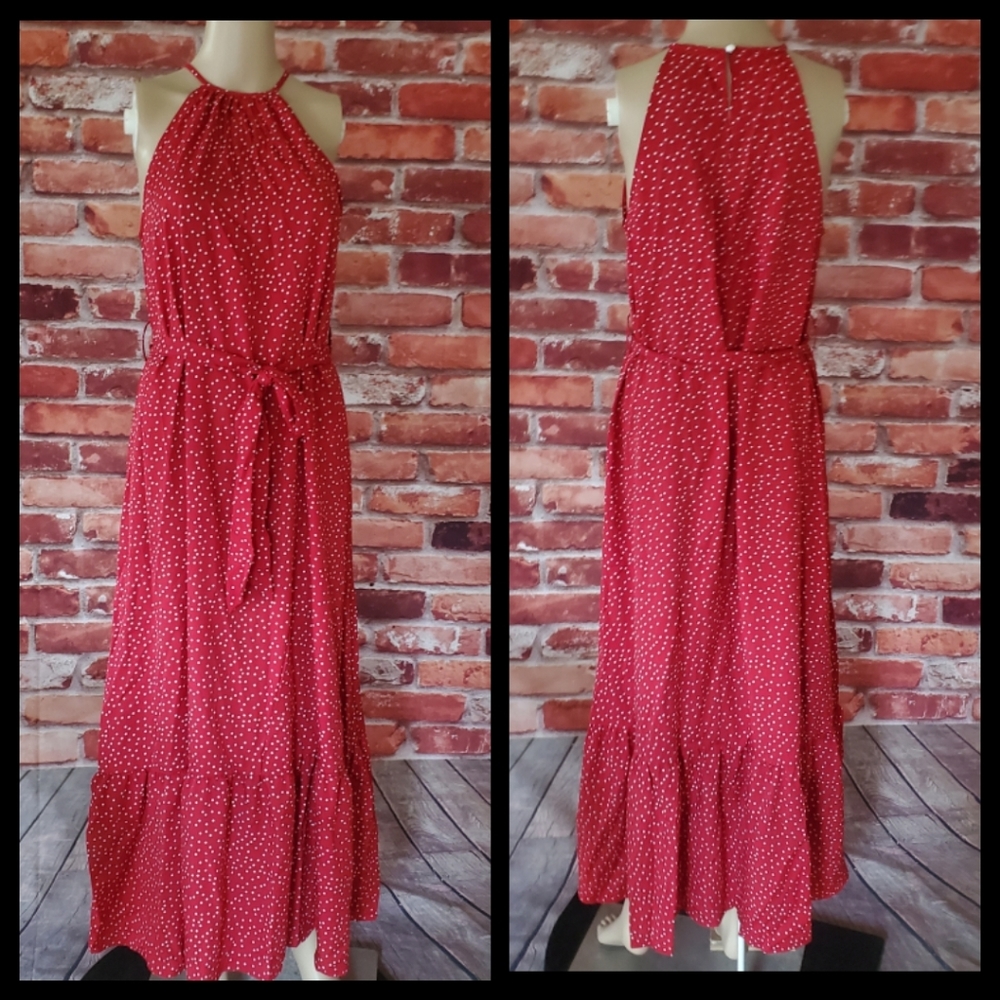 Boho Red Polka Dot Maxi Dress S, M, L, NWOT - Picture 5 of 5
